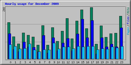 Hourly usage for December 2009