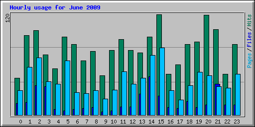 Hourly usage for June 2009